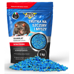 No Pest Brodifacoum blauw granulaat, rattengif, muizengif, muizenmoordenaar, woelmuis,