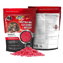 No Pest Patenrat Pellets, granulaat, Bromadiolon. rattengif, muizengif, muizenplaag, rattenplaag, verdrijving, muizenverdelger