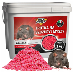 No Pest Patenrat Pellets, granulaat, Bromadiolon. rattengif, muizengif, muizenplaag, rattenplaag, verdrijving, muizenver